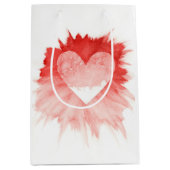 Abstract Rood Aquarel Spat Hart Groot Cadeaudoosje Medium Cadeauzakje (Voorkant)