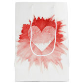 Abstract Rood Aquarel Spat Hart Groot Cadeaudoosje Medium Cadeauzakje (Achterkant)