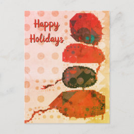 Abstract Rood Beige Digitale Kunst Prettig Kerstfe Briefkaart