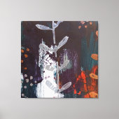 Abstract rood, blauw, aardetinten en plantaardig d canvas afdruk (Voorkant)