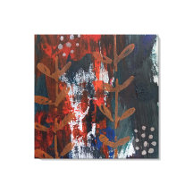 Abstract Rood, Blauw, Aardetinten met Plantaardige