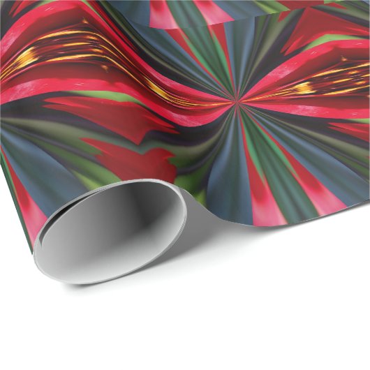 Abstract rood blauw en roze patroon cadeaupapier (Rol Hoek)