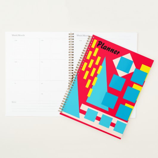 Abstract rood blauw geel planner (Display)