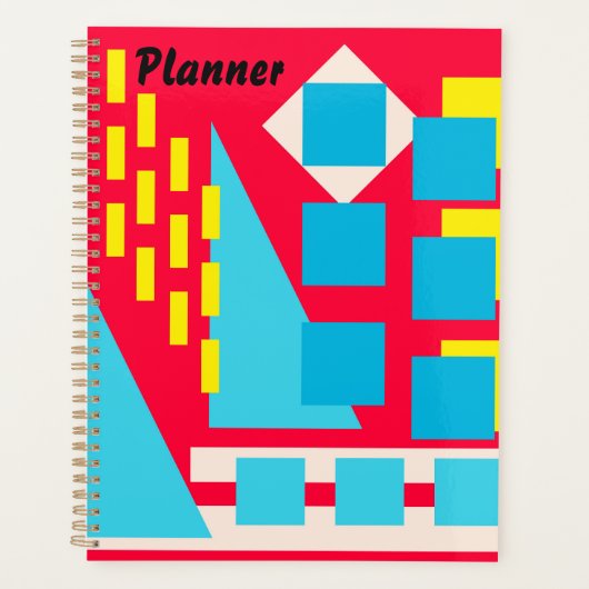 Abstract rood blauw geel planner (Voorkant)