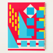 Abstract rood blauw geel planner (Achterkant)