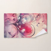 Abstract Rood Blauw Hartjes Fancy Handdoeken Set (Handdoek)