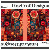 Abstract Rood Bloemen Quilt Stijl Decoupage L+R 14 Tissuepapier