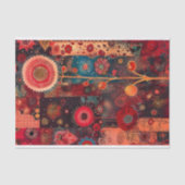 Abstract Rood Bloemen Quilt Stijl Decoupage Righ 1 Tissuepapier (Voorkant)