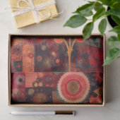 Abstract Rood Bloemen Quilt Stijl Decoupage Righ 1 Tissuepapier (Geschenk)