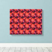 Abstract rood canvas afdruk (Insitu (Houten vloer))