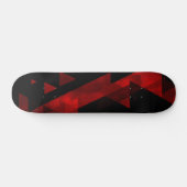 Abstract Rood Driehoekpatroon op Zwart Design Persoonlijk Skateboard (Horizontaal)