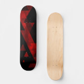 Abstract Rood Driehoekpatroon op Zwart Design Persoonlijk Skateboard (Voorkant)