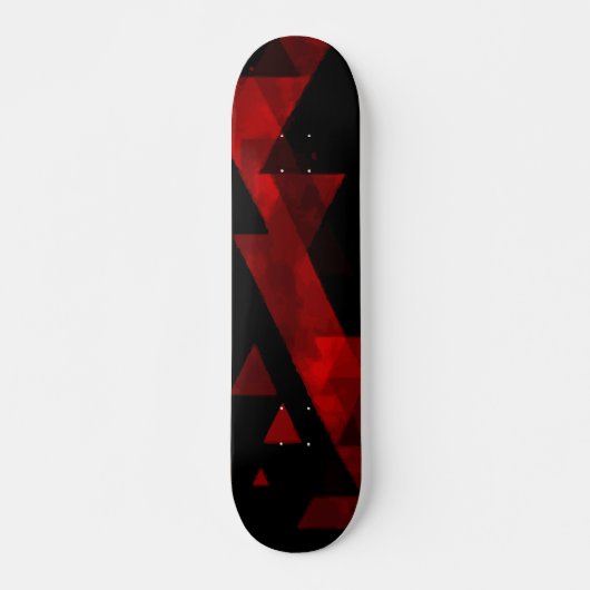 Abstract Rood Driehoekpatroon op Zwart Design Persoonlijk Skateboard (Voorkant)