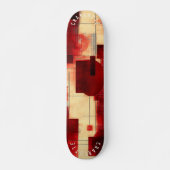 Abstract rood en beige geometrisch skateboarddek persoonlijk skateboard (Voorkant)