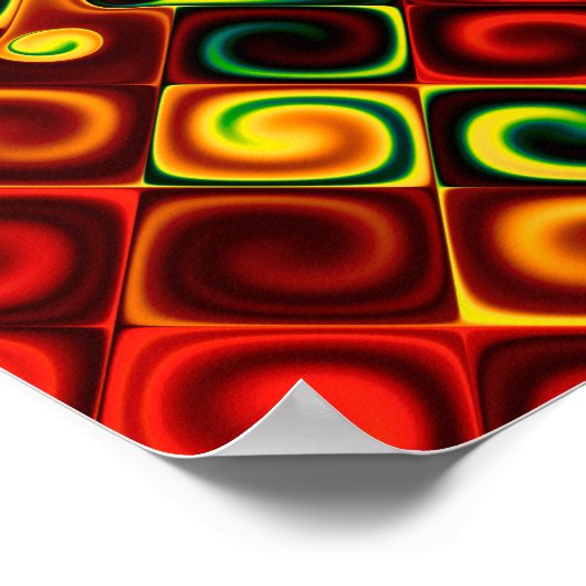 Abstract rood en geel patroon poster (Hoek)