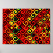 Abstract rood en geel patroon poster (Voorkant)