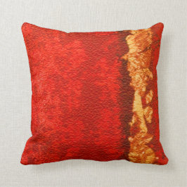 Abstract rood en goud kussen
