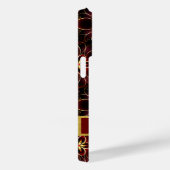 Abstract rood en goud naadloos bloemenmotief Case-Mate iPhone case (Achterkant / Rechts)