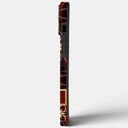 Abstract rood en goud naadloos bloemenmotief Case-Mate iPhone case (Achterkant / Links)