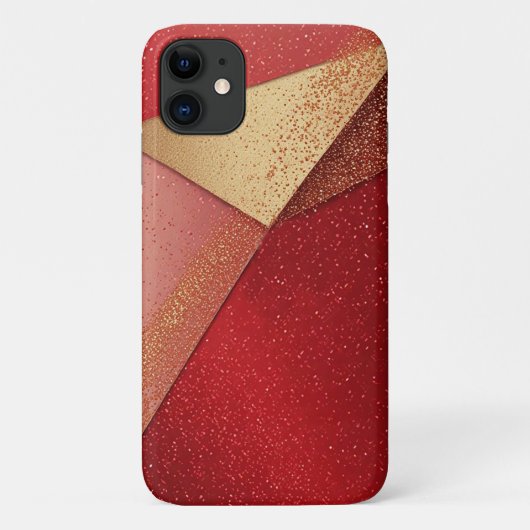 Abstract rood en gouden geometrisch ontwerp Case-Mate iPhone case (Achterkant)