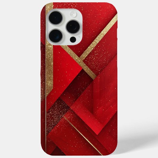 Abstract rood en gouden geometrisch ontwerp Case-Mate iPhone case (Achterkant)