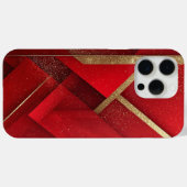 Abstract rood en gouden geometrisch ontwerp Case-Mate iPhone case (Achterkant (horizontaal))