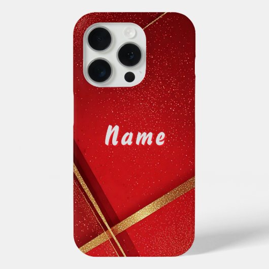 Abstract rood en gouden geometrisch ontwerp Case-Mate iPhone case (Achterkant)