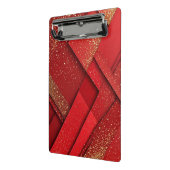 Abstract rood en gouden geometrisch ontwerp mini klembord (Angled2)