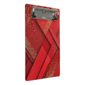 Abstract rood en gouden geometrisch ontwerp mini klembord (Schuin)