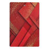 Abstract rood en gouden geometrisch ontwerp mini klembord (Achterkant)