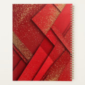 Abstract rood en gouden geometrisch ontwerp planner (Achterkant)