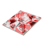 Abstract rood en grijs geometrisch patroon tegeltje (Zijkant)