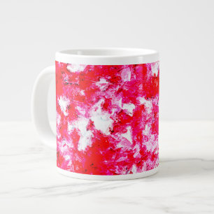 Abstract rood en roze grote koffiekop