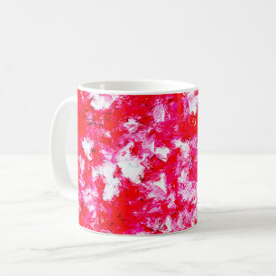 Abstract rood en roze koffiemok