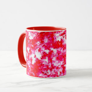 Abstract rood en roze mok