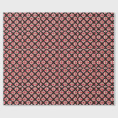 Abstract rood en wit bloemmotief cadeaupapier (Vlak)