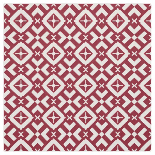Abstract rood en wit geometrisch patroon stof (Swatch)