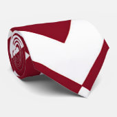 Abstract rood en wit geometrisch patroon stropdas (Opgerold)