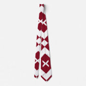 Abstract rood en wit geometrisch patroon stropdas (Achterkant)