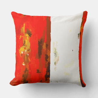Abstract rood en wit gestreept kussen