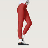 Abstract rood en wit gestreept leggings (Rechts)