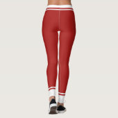 Abstract rood en wit gestreept leggings (Achterkant)
