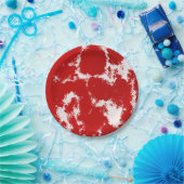 Abstract rood en wit papieren bordje (Feest)