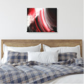 Abstract rood en wit penseelstreken zwart canvas (Insitu (Slaapkamer))