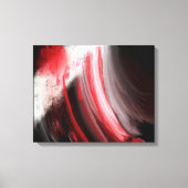 Abstract rood en wit penseelstreken zwart canvas afdruk (Voorkant)