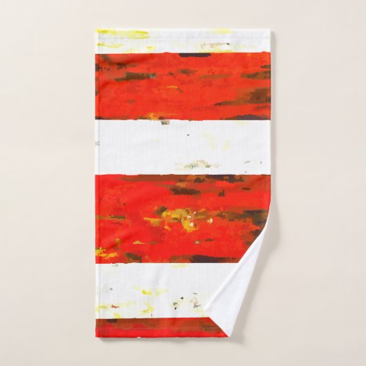 Abstract Rood en Wit Stiped Bad Handdoek (Handdoek)