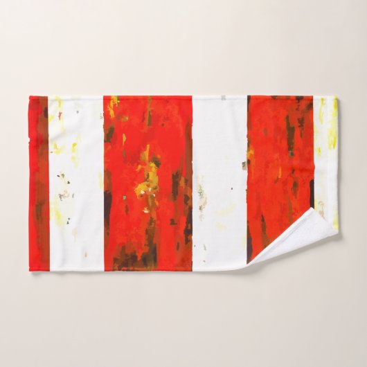Abstract Rood en Wit Stiped Bad Handdoek (Handdoek)