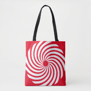 Abstract rood en wit tote bag
