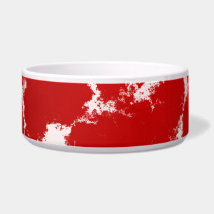 Abstract rood en wit voerbakje