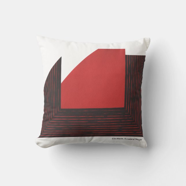 Abstract rood en zwart geometrisch Sierkussen (Voorkant)